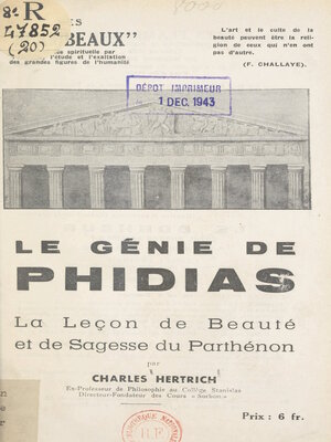 cover image of Le génie de Phidias